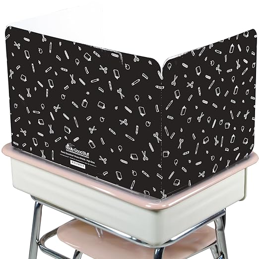 Really Good Stuff Large Privacy Shields - Set of 12, Black Glossy - Enhance Focus and Minimize Distractions for Students - Desk Dividers