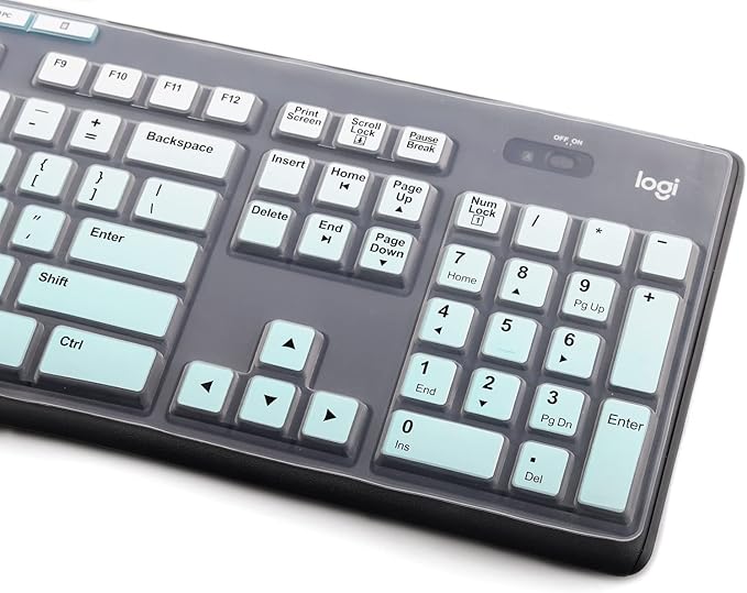Keyboard Cover Skin Protector for Logitech MK295 MK275 MK270 Wireless Keyboard, Logitech K200 K260 K270 K275 K295 MK200 MK260 Ultra Thin Desktop PC Silicone Keyboard Cover US Layout-MintGreen