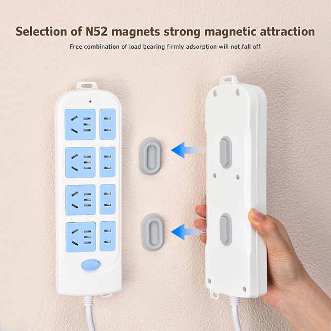 XYOFUN Magnetic Remote Control Holder Wall Mount - 6 Pcs No Drill Self-Adhesive Organizer for Air Conditioner & TV Remotes, Storage Caddy for Televisions Backside - White&Black&Pink&Green
