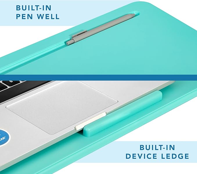 LAPGEAR Original Lap Desk – Fits Up to 17” Laptops – Aqua Sky – Style No. 45159