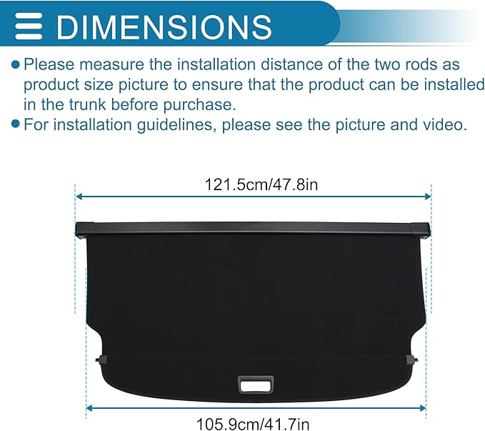 Retractable Cargo Cover for Ford Bronco Sport 2021-2025 Rear Trunk Luggage Security Shield Shade Privacy Screen Cover Parcel Shelf Waterproof Black