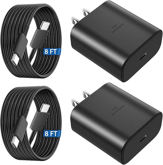 45W USB C Super Fast Charger Type C Charger Fast Charging Android Phone Charger Block with 8FT Type C Charging Cable for Samsung Galaxy S26 Ultra/S26/S26+/S25/S25 Ultra/S25+/S24 Ultra/S23 Ultra/S22