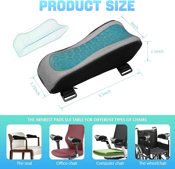 Office Chair Arm Pads Covers-Ergonomic Armrest for Desk and Chair Office Chair Armrest Covers, Office Chair Arm Pads for Elbows and Forearms, Office Chair Cushion for Gaming Accessories