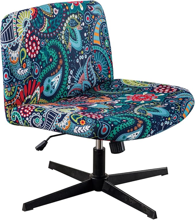 Armless Chair Slipcover Stretch Criss Cross Chair Cover, Mid Back Wide Seat Accent Chair Covers,Modern Vanity Chair Cover for Office Desk (G)