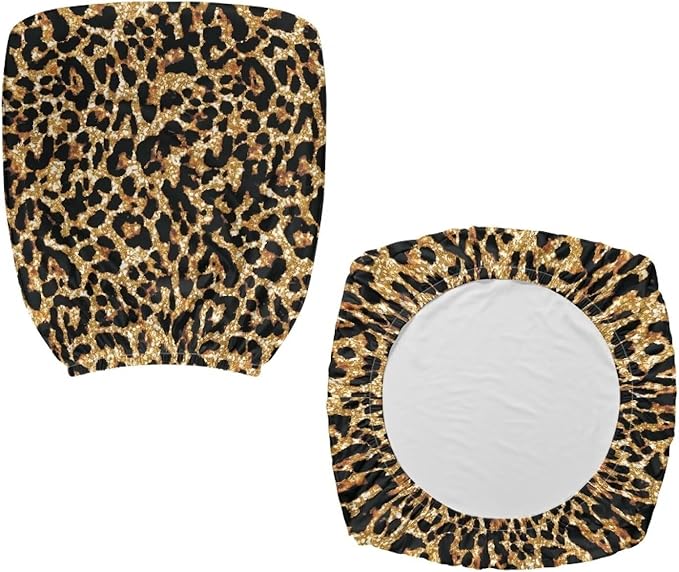 Leopard Computer Chair Covers Stretchable Office Chair Cover Dorm Computer Rotating Chair Slipcover 2 Piece Washable Seat and Back Cover Desk Chair Seat Cushion Protectors Cheetah