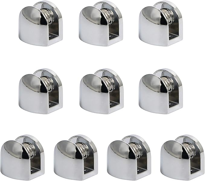 Aopin Glass Shelf Bracket Glass Clamp Holder Glass Shelf Holders Support Glass Clamp Bracket Shelf Clip Clamp, Suitable for 5-8 mm / 0.19-0.3 inch Thick CGlass Screen Clip Holder 10 PCS