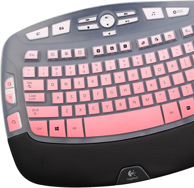 Keyboard Cover for Logitech K350 Wireless Wave & MK570 MK550 Wireless Keyboard, Logitech K350 MK550 MK570 Keyboard Accessories Protective Skin-Rainbow