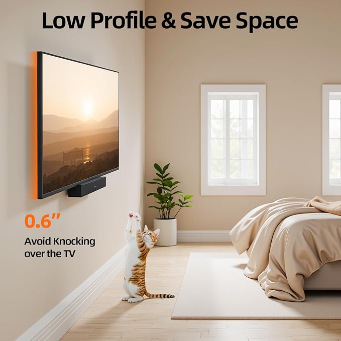 IWOBOARD 32 40 42 inch Fixed TV Monitor Wall Mount for LED LCD TVs & Monitor, Low Profile Small RV TV Mount, Easy Slim Flat Wall Bracket, Max VESA 200x200mm, 66lbs, Single Stud, Fit 19 24 42 inch