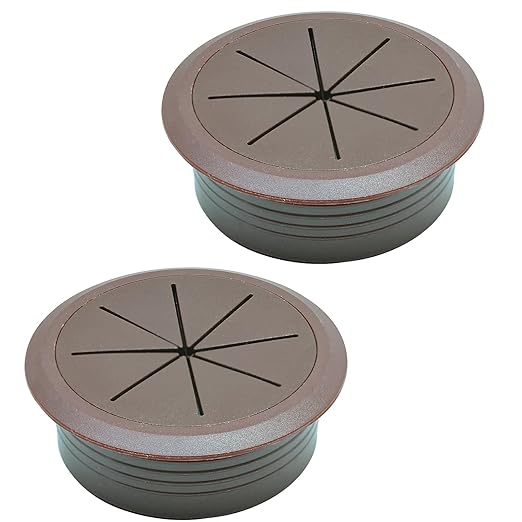 Desk Grommet 2" (50 mm), Desk Hole Cover for Cables Coffee, Cable Grommet ABS Plastic, Desk Hole Grommet for Office and Home Table Cable, Detachable & Flexible Cable Cord Organizer-2 Pcs