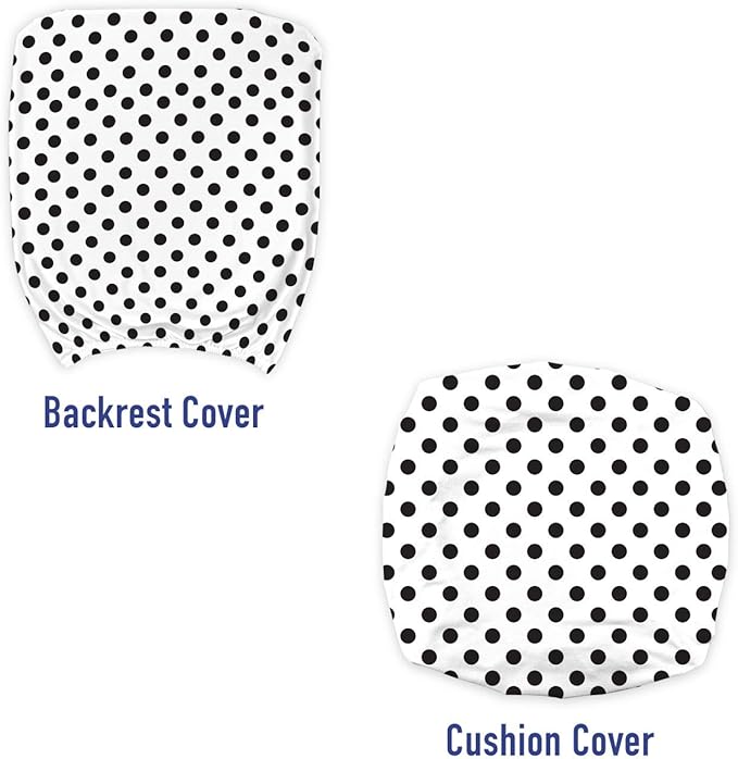 Ambesonne Retro Office Chair Slipcover, Nostalgic Polka Dots Pattern with Large Round Circles Minimalist Modern Art Print, Protective Stretch Decorative Fabric Cover, Standard Size, Pale Charcoal