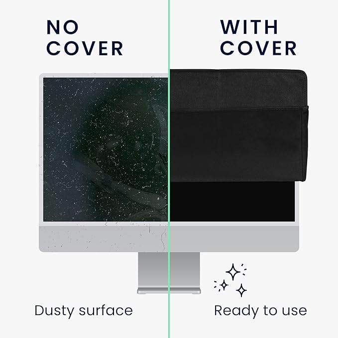 kwmobile Monitor Cover Compatible with Samsung Smart Monitor 32" (M8 / M7 / M5) - Dust Cover Computer Screen Protector - Black