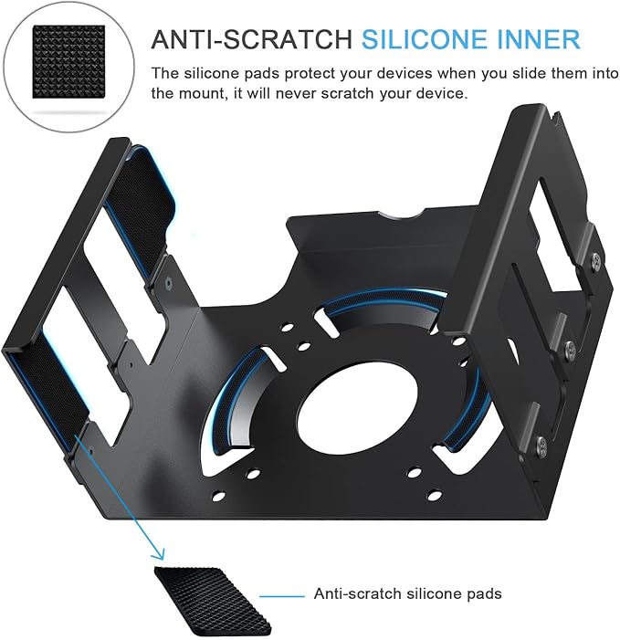 IFCASE Heat Dissipation Design Anti-Scratch Inner Aluminum Under Desk, Wall, Vesa Mount for Mac Studio M4 M3 M2 M1 Max/Ultra (Black)