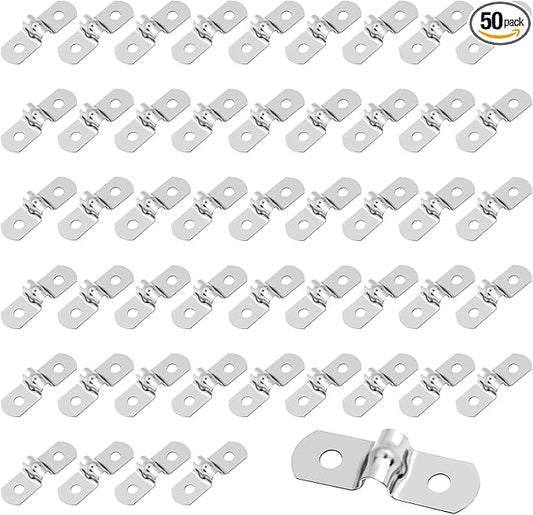 50Pcs M5 Wire Shelf Clips Stainless Steel Rigid Tube Strap Two Hole Strap U Bracket Tube Strap Clamp for 0.2 Inch OD Hose Heavy Duty Tube Strap Tension Clip