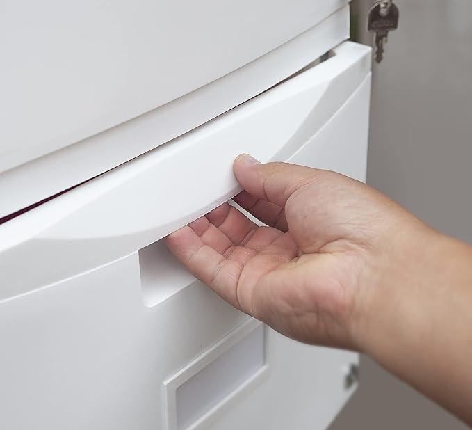 Storex Plastic Two-Drawer Mobile Pedestal File Cabinet – Locking Document Organizer with Casters for Home and Office, White, 1-Pack (61316A01C)