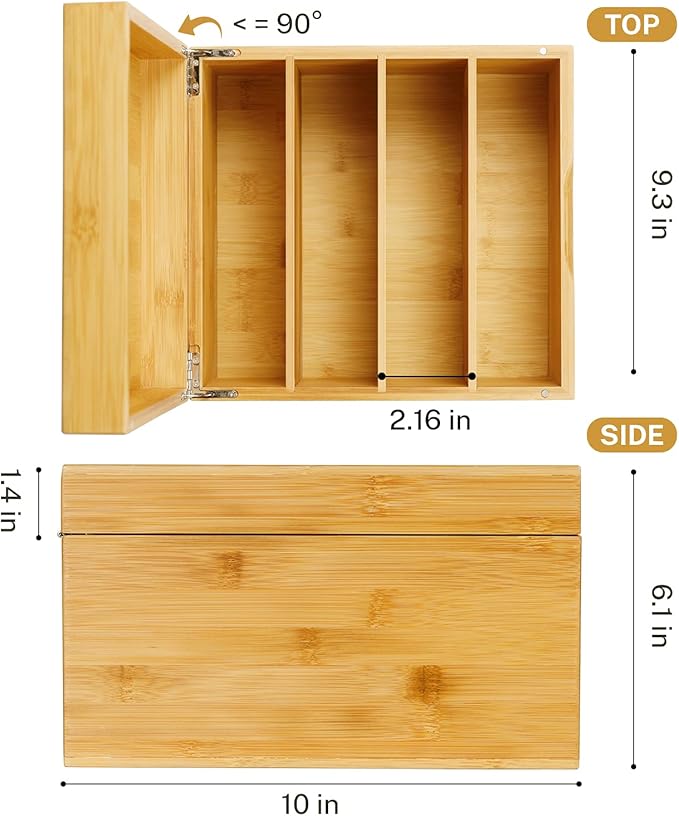 MaxGear Index Card Holder, 5 x 8 Inch Wooden Business Card Organizer for Desk with 3 Dividers, Bamboo Index Cards Box with A-Z Tabs Holds 600 Cards for Recipe Flash Storage