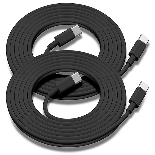 2Pack for Apple USB C to USB C Charging Cable 10ft 60W,Long Type C to C Fast Charger Cord,for iPhone16 E/17/Air/15/Pro/Plus/Pro Max,for MacBook Pro/Air,for iPad Pro12.9/11in,Air 4/5,Mini 6/7 - Black