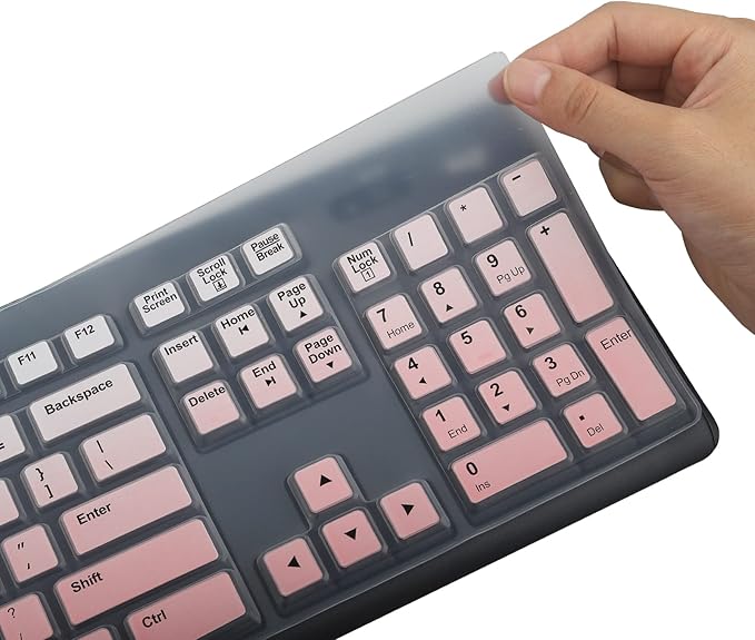 MUBUY Keyboard Cover Skin Protector Fit Logitech MK295 MK275 MK270 Wireless Keyboard, Logitech K200 K260 K270 MK200 MK260 Keyboard (NOT Fit Other Model Keyboards)-GradualPink