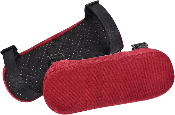 PATIKIL Office Chair Arm Pads, 2 pcs Office Chair Arm Cover Soft Office Chair Armrest Pads Memory Foam Cotton Removable Washable for Desk Computer Gaming, Red