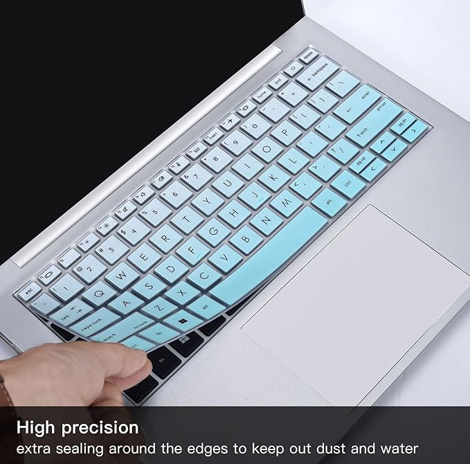 2PCS Keyboard Cover Skin for HP EliteBook 830 835 840 845 1040 G9 G10 13.3 & 14 inch 2025-2022, HP EliteBook 14 inch Keyboard Protector(Not fit 840 845 1040 G11 G8 G7 G6 G5 G4 G3),Gradual Mint+Clear