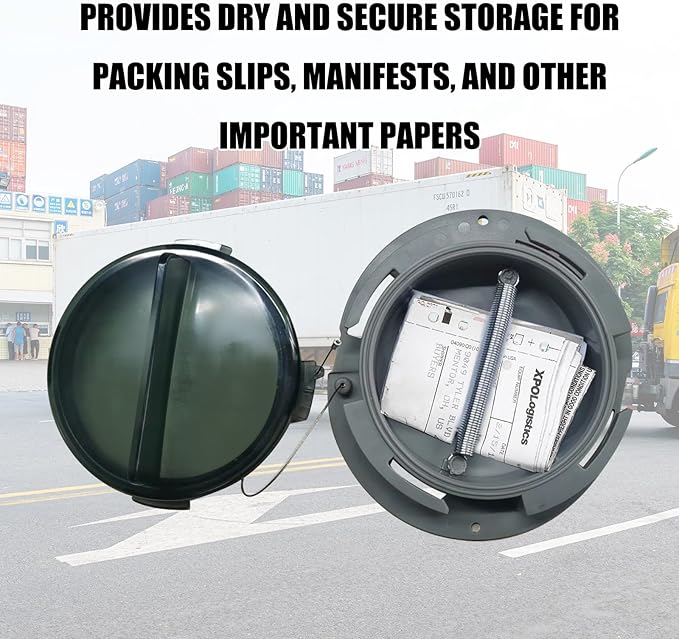 Truck and Trailer Twist Lock Document Holder with Wire Attached Cover, ABS Plastic Document Holder Kit (Opaque Gray) (4 PACK)