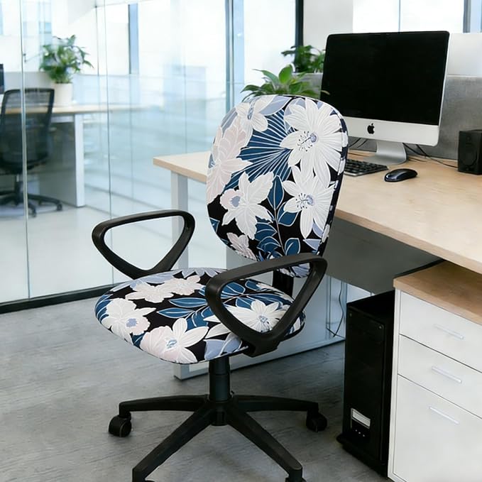 Melaluxe Computer Office Chair Cover - Protective & Stretchable Universal Chair Covers Stretch Rotating Chair Slipcover