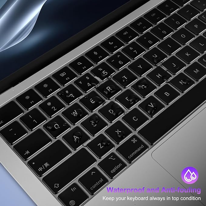 MOSISO 2 PCS Keyboard Cover, Keyboard Protector Compatible with MacBook Neo 13 inch 2026 A18 Pro, Compatible with MacBook Air 15/Air 13.6 M5 M4 M3 M2/ Pro 14/Pro 16 M5/M4/M3/M2/M1/, Smoke Gray