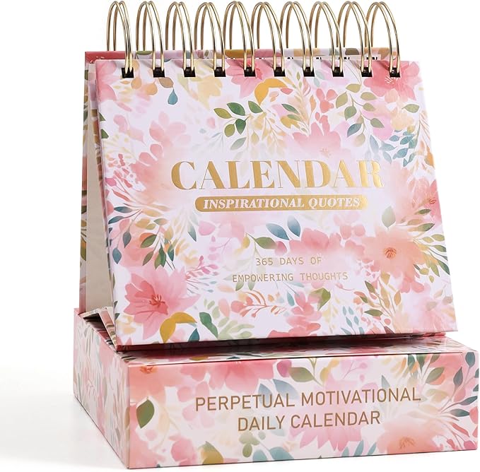 365 Bright Every Day Daily Flip Calendar with Inspirational Quotes - Motivational Perpetual Calendar Desk Office Home Decor for Women, Gifts Desk Accessories for Girls Positive Affirmations