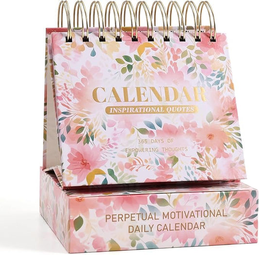 365 Bright Every Day Daily Flip Calendar with Inspirational Quotes - Motivational Perpetual Calendar Desk Office Home Decor for Women, Gifts Desk Accessories for Girls Positive Affirmations
