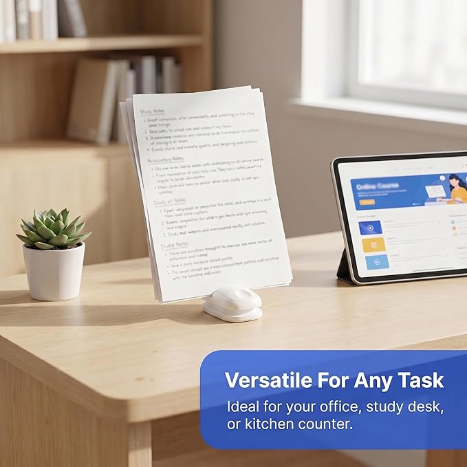 3 Pack Document Holder for Typing, Portable Paper Stand for Desk with Non-Slip Base, Plastic A4 Paper Holder for Office Desk, Computer, Bank, Compact Typing Stand