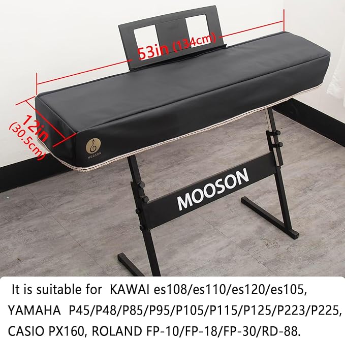 Keyboard Piano Cover Digital Piano Dust Covers Luxury Soft and Premium Surface Thickening Electronic Organ Covering Keyboard Update Encasement (Black)