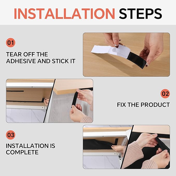 MABOZOO Under Desk Privacy Panel with Cable Management Net, Self Adhesive Desk Skirt with Cord Organizer for Home Office, Standing Desk, Wire Management Under Desk Accessories (Black)