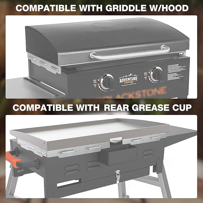Stainless Wind Guards for Blackstone 28” Griddle, for Blackstone Griddle Accessories Gas Saving, 5016 Magnetic Stainless Steel Wind Screens, Compatible with Rear Grease Cup, Hood and Side Shelf