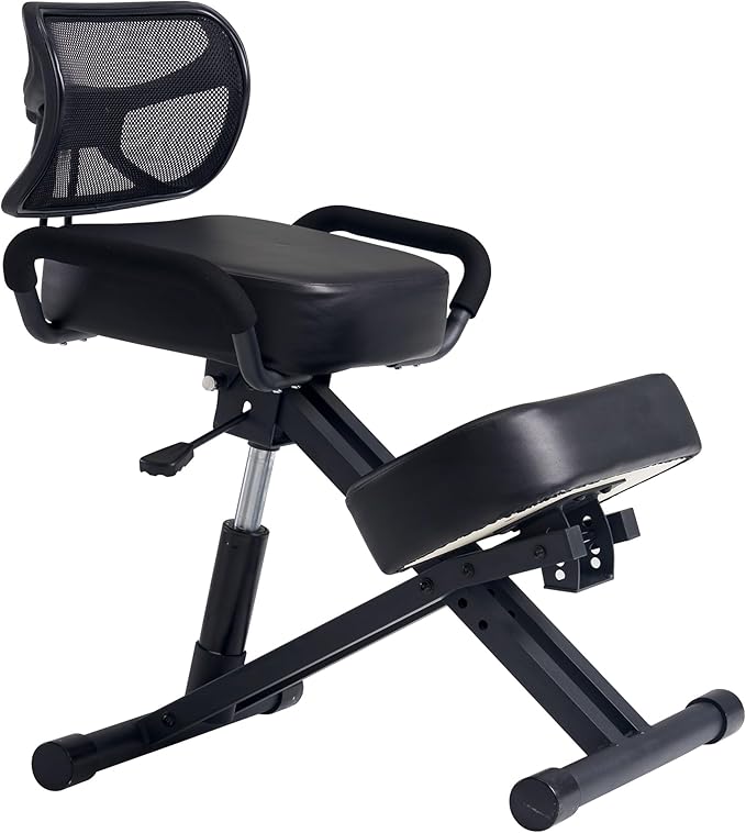 Master Massage Ergonomic Kneeling Chair with Back Support for Office -Posture Chair with Angled Seat and Backrest for Home and Office-Posture Correction Stool-Improve Your Posture