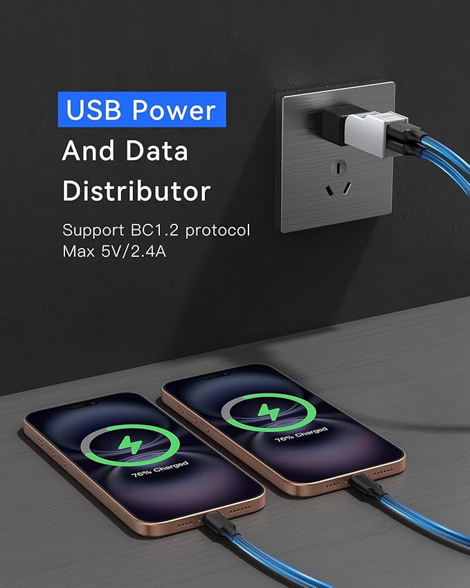 Mini USB Hub 3-Port USB Splitter 1 in 3 Out, USB Expander Adapter with USBA 3.0 Data Transfer Port, 2 USB 2.0 Ports Hub, USB Dongle for PC, Laptops, Keyborad, Mobile Hard Disk and More(White)