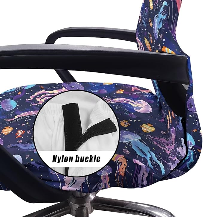Talayituse Jellyfish Fish Print Office Chair Covers Stretchable Computer Chair Slipcover for Modern Simplism Style High Back Boss Chair (No Chair), S