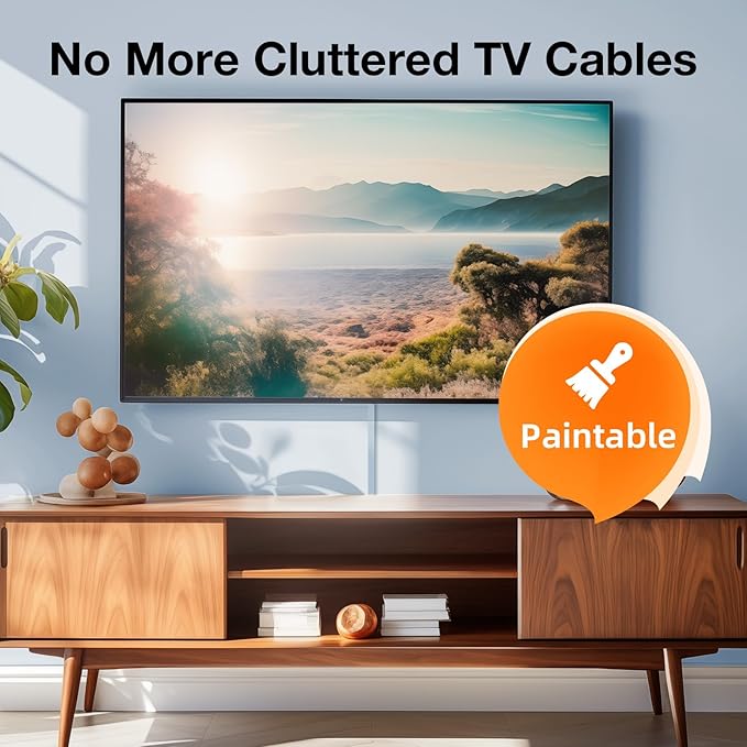 Delamu 157in Cord Covers for Wires on Wall, One-Cord Cord Hider, TV Cord Hider for Wall Mounted TV, Wire Hider Wire Covers for Cords on Wall, Cable Management for Home & Office, W0.55 H0.4in, DarkWood