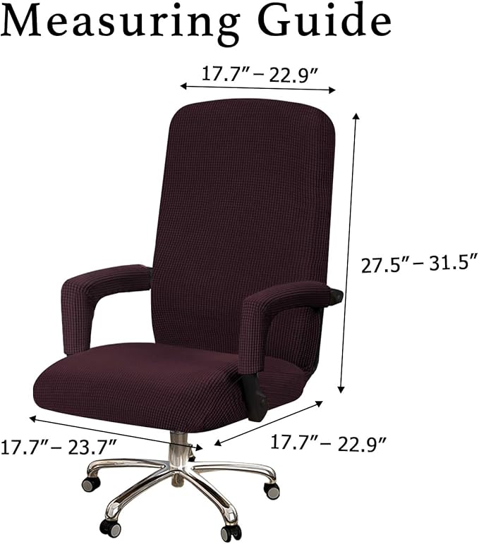 Turquoize Office Chair Cover - Stretch Computer Chair Cover with Arms, Universal Removable Rotating Slipcover for Dogs, Cats & Pets, Brown