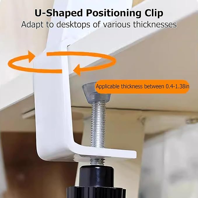 Clamp on Desk Shelf,Multipurpose Wood Computer Desk Heightening Shelf,Adjustable Clamp on Desk Organizer Shelf for Table Accessories(39.37 * 7.87in, B)