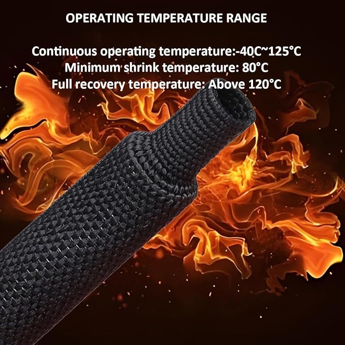 20 FT 3/4 inch 2:1 Heat Shrinkable Braided Sleeving Heat Shrink Sleeve Abrasion Protection Flexibility Wiring Harness Cable Sheath Tubing