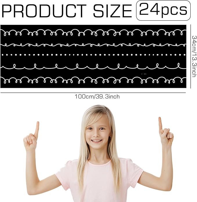 Whaline 24Pcs Student Desk Privacy Boards Classroom Desk Divider White Black Squiggle Dots Shield Privacy Panel Folders Screen Partition for School Teacher Student Test Supplies