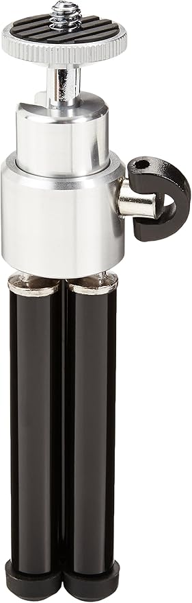 Amazon Basics Lightweight Portable Mini Travel Tripod with 360° Ball Head, Adjustable Height, Desktop, Black