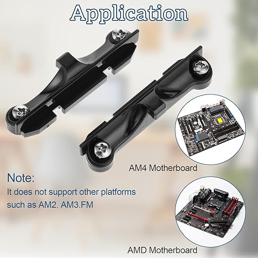 CPU Fan Bracket for AM4 Backplate, 2 Pairs AM4 Bracket Set with Screwdriver AMD CPU Fan Holder for Hook-Type Air-Cooled and Partially Water-Cooled Radiators