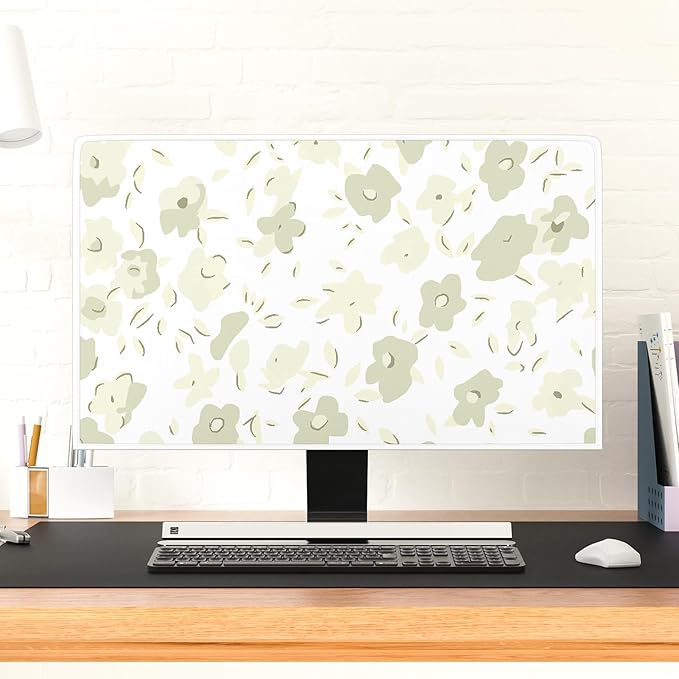 Watercolor Flowers Waterproof 80 Inch Television Screen Cover Anti-Static Dustproof Cottagecore Botanical Television Covers Protective Screen TV Desktop TVs Hanging TV LED LCD OLED