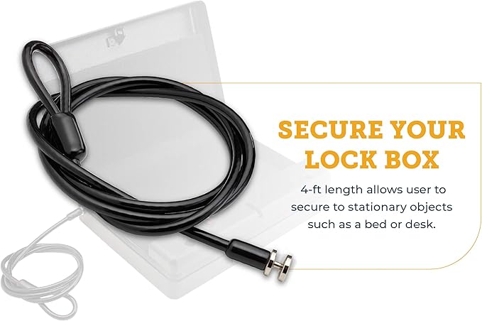 SnapSafe Lock Box Replacement Cable, 75280, Compatible with all SnapSafe Lock Boxes, Portable Gun Safes and Cases