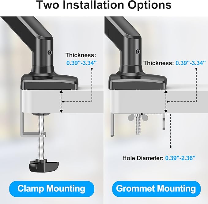 Laptop Stand Desk Mount, 2 in 1 Function, Gas Spring Arm Fits Max 17" Notebook and 32" Computer Screen, Single Monitor Mount with Laptop Tray, Holds up to 17.6lbs