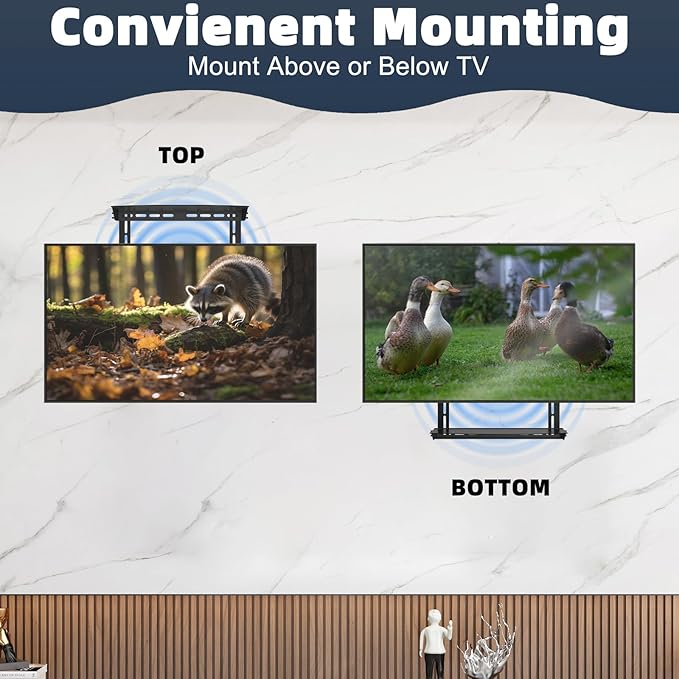 TV Wall Mount Shelf - Provides Storage Space for Set-top Boxes, DVD Players, Game Consoles, and Other Small Accessories. Sturdy Construction Supports 22 lbs