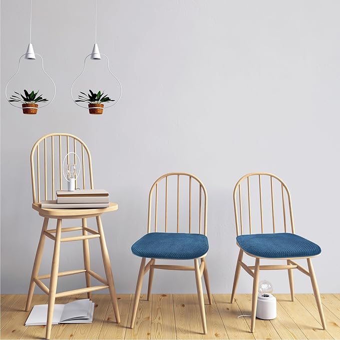 Blue Foam Seat Cushions Kitchen Chairs Pads for Dining Chairs 2 Pack Non Slip Patio Seat Cushions Washable U Shaped Soft Thick Large Metal Wooden Chair Cushions,17" x 15"