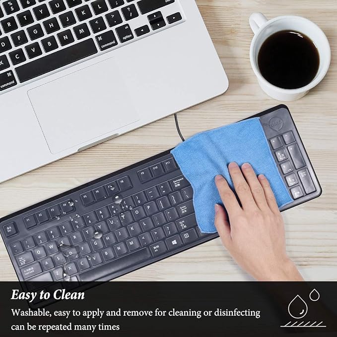 CASEDAO Ultra Thin Silicone Keyboard Cover for Dell Keyboard 104-key KB212-B KB4021 Wired Keyboard - Clear