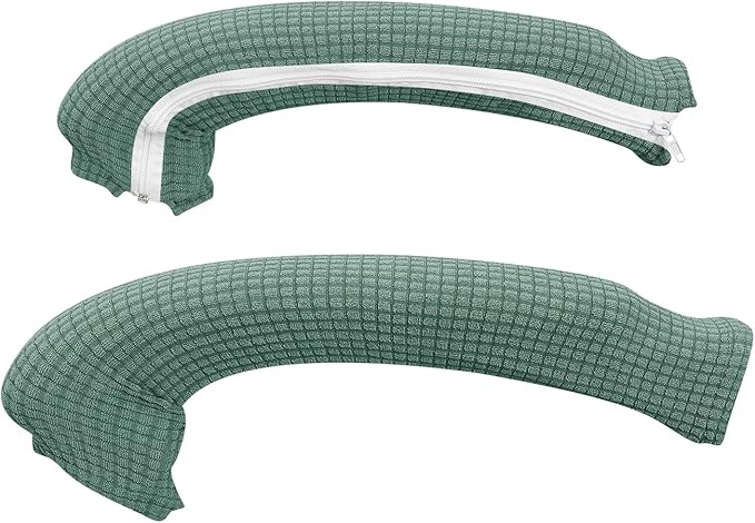 FORCHEER Office Chair Armrest Cover with Zipper 15inch Stretchable Water Resistant Computer Office Chair Arm Rest Slipcover for Desk Chairs Arm 2Pack-Army Green