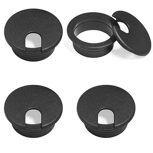 4 Pcs Desk Grommet 2 Inch, ABS Plastic Desk Hole Cover for Cables, U-Shaped Grommet Hole Cover for Office Home School Computer Desk Equipment Cable Cord Organizer